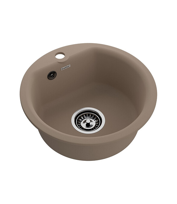 Мойка GRANFEST SMART GF-SM-435 круглая D435мм иск.мрамор-песочный (без сифона) 586x674 в Материке