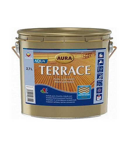 Масло для террас Aura Terrace Aqua коричневый, 2,7л 438x503 в Материке