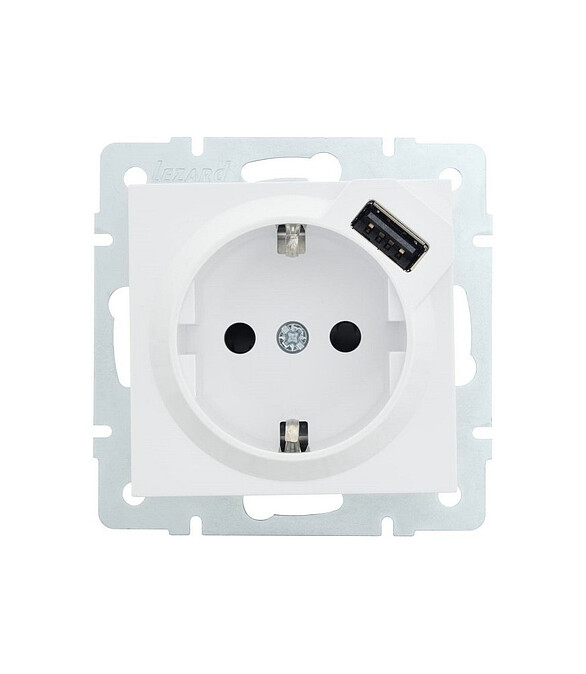 Розетка Lezard VESNA 1мест. с/з +USB белый 586x674 Розетка Lezard VESNA 1мест. с/з +USB белый 586x674 в Материке