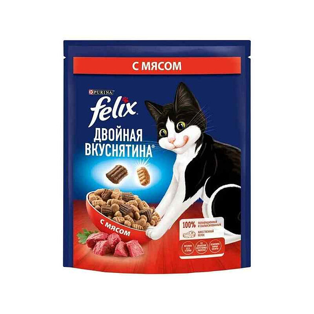 Корм для кошек FELIX Двойная Вкуснятина, мясо (200г)