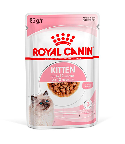 Корм для котят Royal Canin Kitten кусочки в соусе (85г) 438x503 в Материке