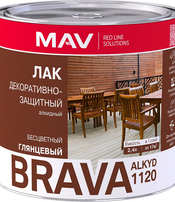 Лак BRAVA алкидный для наруж./внутр. работ, 1,7кг 586x674 Лак BRAVA алкидный для наруж./внутр. работ, 1,7кг 586x674 в Материке