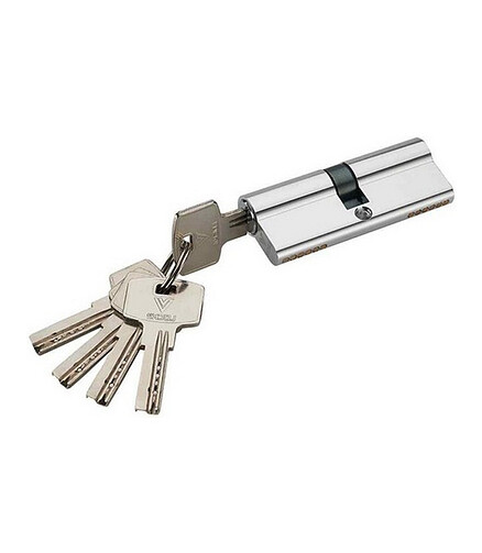 Механизм цилиндр. LOCKIT AL 80 (40/40) NI, никель (ключ\ключ) 438x503 в Материке