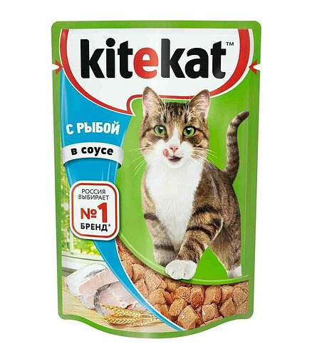 Корм для кошек KITEKAT рыба, соус (85г) 438x503 в Материке