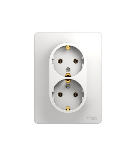 Розетка SE GLOSSA GSL000124 2мест. с/з белый 438x503 в Материке