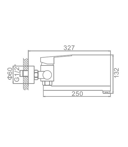 Смеситель L74603 (для кухни) настенный нерж.сталь 438x503 в Материке - Вариант 2