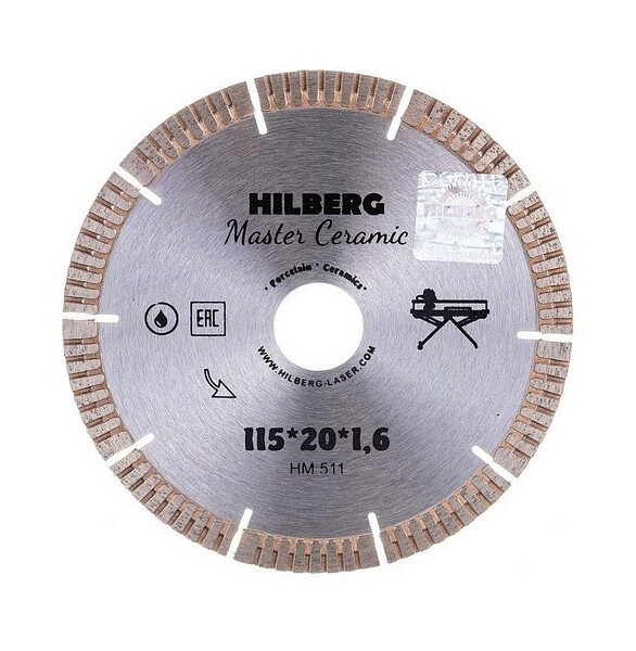 Диск алмазный HILBERG Master Ceramic 115х20х1.6мм 586x674 Диск алмазный HILBERG Master Ceramic 115х20х1.6мм 586x674 в Материке