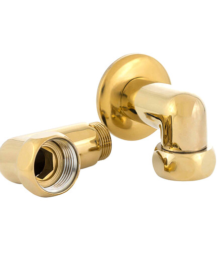Полотенцесушитель RADUGA GOLD Л 50х80.Д8.G1 в компл с углами подключения 1"х3/4" 438x503 в Материке - Вариант 4