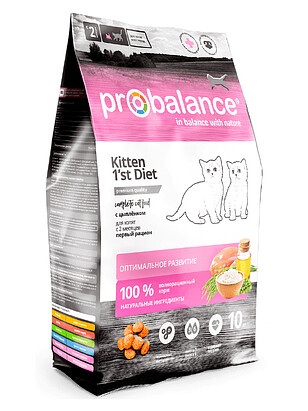 Корм для котят ProBalance Kitten 1"st Diet цыпленок (0,4кг) 238x286 в Материке