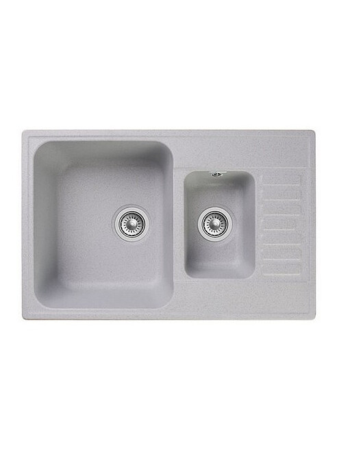 Мойка QUARZ GF-Z 21К (ЕСО-21К), 1,5 чаши 740х480мм серый (без сифона) 495x660 Мойка QUARZ GF-Z 21К (ЕСО-21К), 1,5 чаши 740х480мм серый (без сифона) 495x660 в Материке