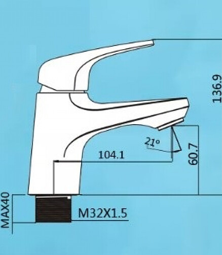 Смеситель ROY 14150 (для умывальника) 438x503 в Материке - Вариант 2