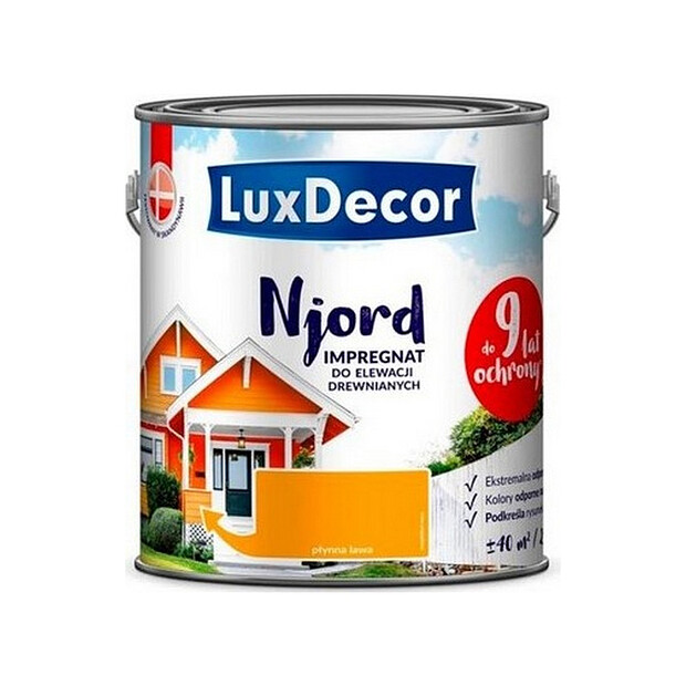 Краска LuxDecor Njord антисептик д/древесины Текущая лава 2,5л