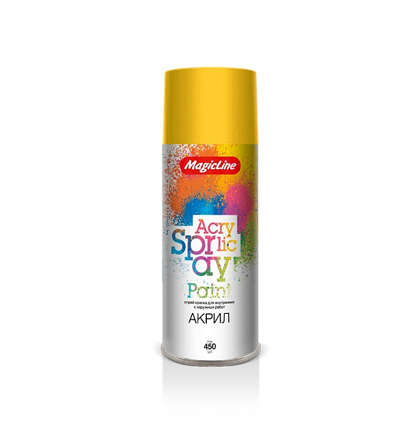 Краска аэроз. MagicLine акрил. RAL1018 светло-желтая, 265г 586x674 Краска аэроз. MagicLine акрил. RAL1018 светло-желтая, 265г 586x674 в Материке