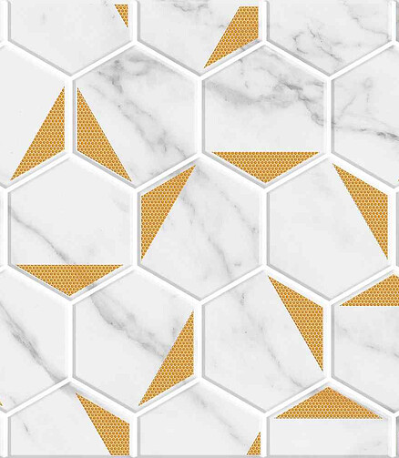 Декор Beryoza Ceramica MARBLE 30х60см цвет гексы золото 438x503 в Материке - Вариант 2
