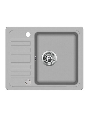 Мойка NOTUS SQ102-220AW 576х460мм гранит-аргент с вып.полуавтомат 238x286 в Материке