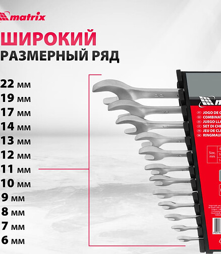 Набор ключей комб. MATRIX 6-22мм 12шт. 438x503 в Материке - Вариант 4
