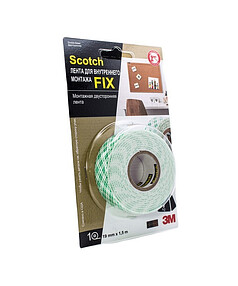 Лента монтажная 3М для внутр.работ 4496G-1915-P Scotch FIX 19ммх1,5м