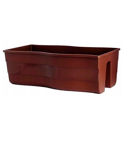 Ящик на перила WAVE Railing (58,5x29x20см) пластик коричневый 2489-013 438x503 в Материке