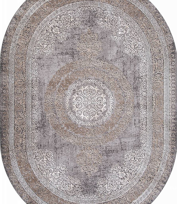 Ковер ARMINA 04073C Grey/Brown 160*230, овал 586x674 в Материке