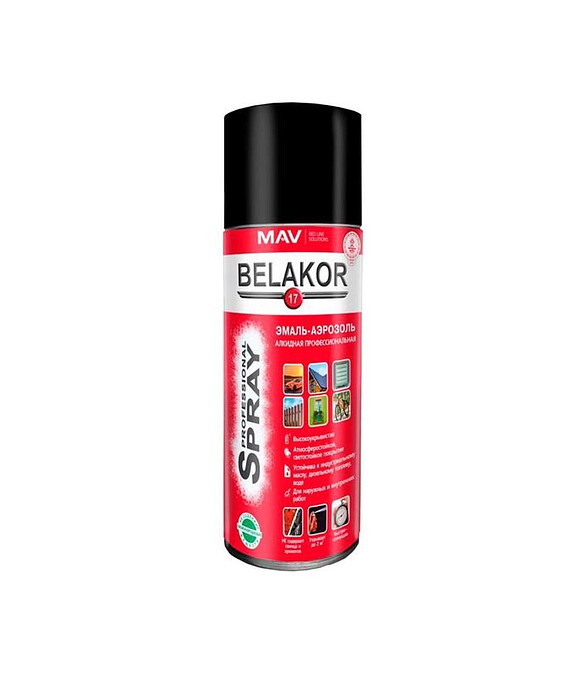 Эмаль BELAKOR17 аэроз. алкид. RAL9005 глянцевая, 520мл 586x674 Эмаль BELAKOR17 аэроз. алкид. RAL9005 глянцевая, 520мл 586x674 в Материке