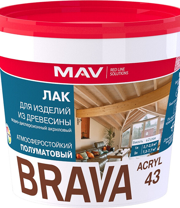 Лак BRAVA ВД-АК-1043 защитно-декор.полуматовый, 1кг 586x674 Лак BRAVA ВД-АК-1043 защитно-декор.полуматовый, 1кг 586x674 в Материке