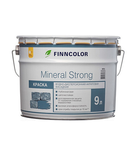 Краска FINNCOLOR Mineral Strong фасадная MRA гл/мат, 9л 438x503 в Материке