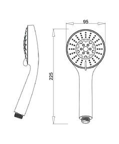 Лейка для душа LE16, d90мм 3-функции 238x286 в Материке - Вариант 2