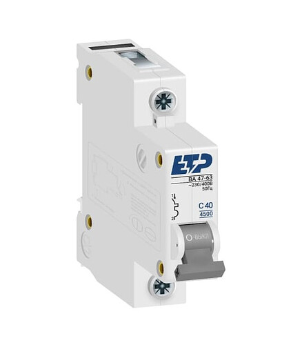 Выключатель автоматический ETP 1П 40А 438x503 в Материке