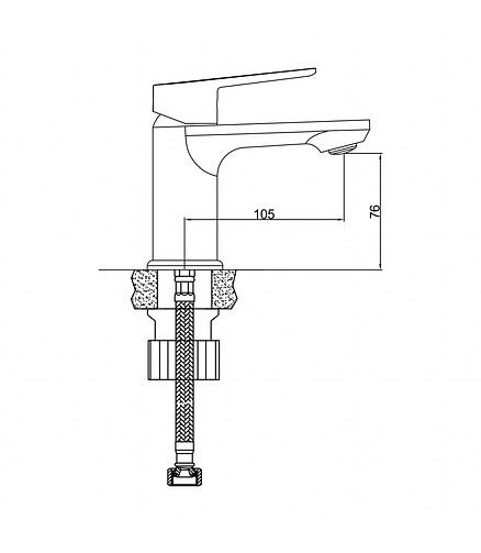 Смеситель DYNO 6248285C (для умывальника) хром 438x503 в Материке - Вариант 2