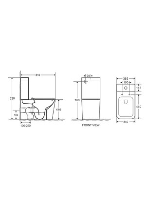 Унитаз-компакт GELBACH 001 ЧЕРН.МАТ безобод.антибак.покр. GEBERIT 3/6 SLIM Dur. 238x286 в Материке - Вариант 2