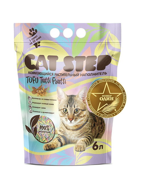 Наполнитель растительный соевый Cat Step Tofu Tutti Frutti (6л) 495x660 в Материке