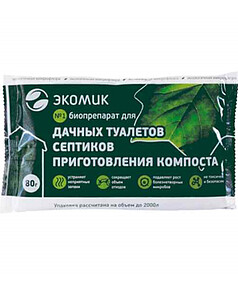 Средство Биопрепарат для дачных туалетов, септиков и компоста Экомик (80г)