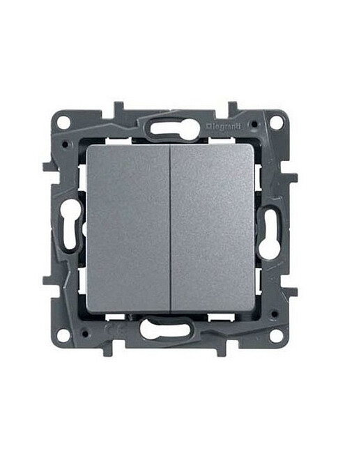 Выключатель Legrand ETIKA 672402 2кл. алюмин. 495x660 Выключатель Legrand ETIKA 672402 2кл. алюмин. 495x660 в Материке