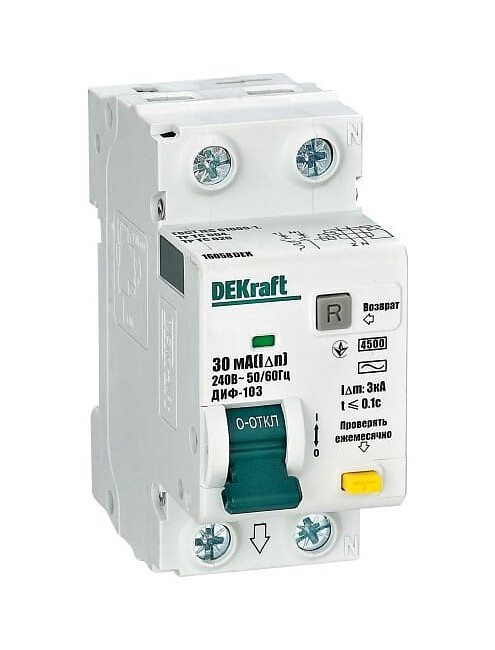 Дифавтомат DEKraft ДИФ-103 1П+Н 16А/30мА 495x660 Дифавтомат DEKraft ДИФ-103 1П+Н 16А/30мА 495x660 в Материке