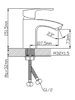 Смеситель WP10225 (для умывальника), ЦИНК 238x286 в Материке - Вариант 2