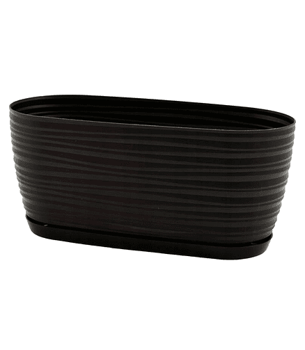 Ящик балконный SAHARA Petit с поддоном (27x12,6x11,8см) пластик черный 3110-015 438x503 в Материке