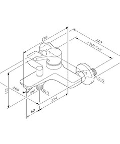 Смеситель X-JOY S F85B10000 (для ванны, короткий излив) без душ.комплекта