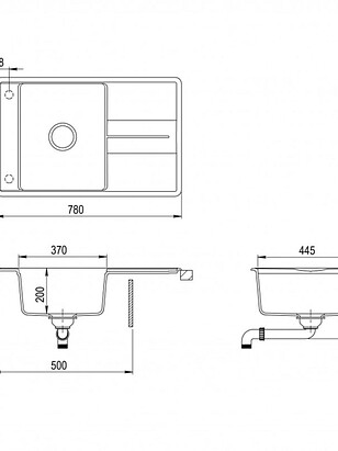 Мойка BELLA SQB101-220AW 780х500мм гранит-аргент с вып.полуавтомат 238x286 в Материке - Вариант 2