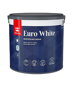 Краска Euro White д/потолка белая гл/мат 9л