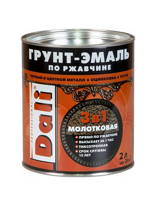 Грунт-эмаль Dali по ржавчине молотковый зеленая, 2л 495x660 Грунт-эмаль Dali по ржавчине молотковый зеленая, 2л 495x660 в Материке