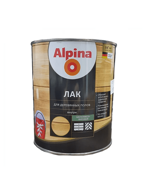 Лак Alpina алкидн.для деревянных полов шелковисто-матовый, 2,5л 495x660 Лак Alpina алкидн.для деревянных полов шелковисто-матовый, 2,5л 495x660 в Материке