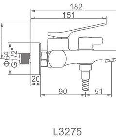 Смеситель L3275 (для ванны, короткий излив)