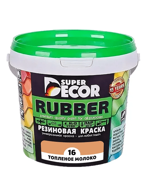 Краска резиновая SUPER DECOR №16 Топленое молоко, 1кг 495x660 Краска резиновая SUPER DECOR №16 Топленое молоко, 1кг 495x660 в Материке