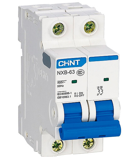 Выключатель автоматический CHINT NXB-63S 2P 63А 438x503 в Материке