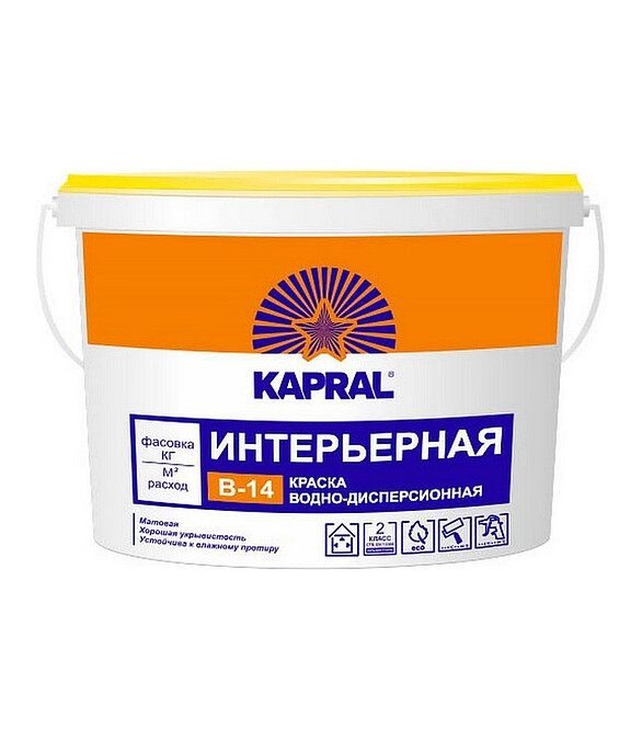 Краска Kapral В-14 матовая, 15кг 586x674 Краска Kapral В-14 матовая, 15кг 586x674 в Материке