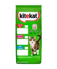 Корм для взрослых кошек KITEKAT Мясной Пир (15кг)