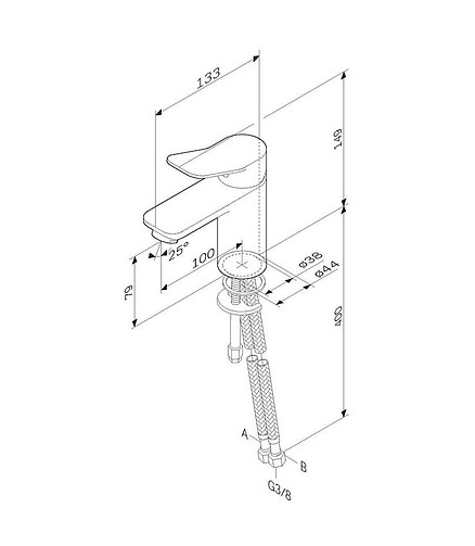 Смеситель X-JOY F85A02133 (для умывальника) белый 438x503 в Материке - Вариант 2