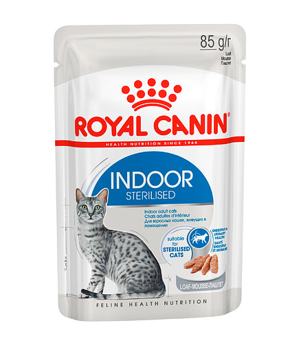 Корм для кошек Royal Canin Indoor Sterilised паштет (85г) 438x503 в Материке