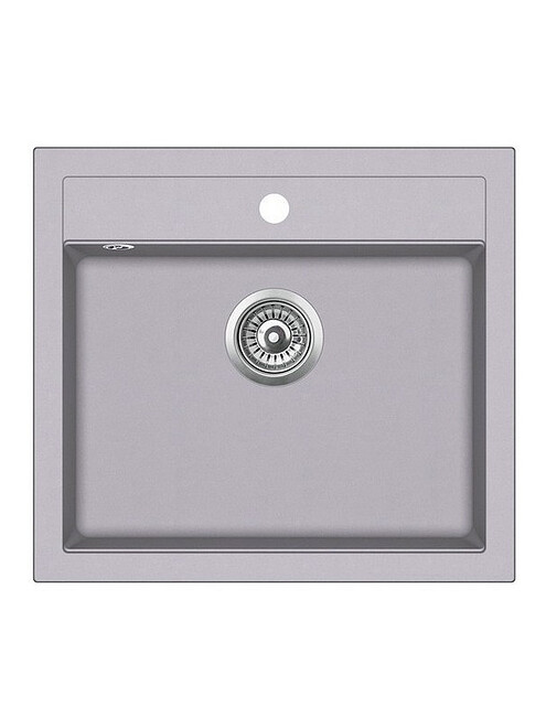 Мойка QUADRO SQQ100-202W 565x510мм гранит-алюметаллик с выпуском 495x660 Мойка QUADRO SQQ100-202W 565x510мм гранит-алюметаллик с выпуском 495x660 в Материке