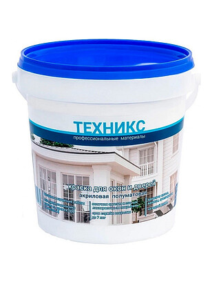 Краска ТЕХНИКС для окон и дверей п/мат белая, 1кг 238x286 в Материке